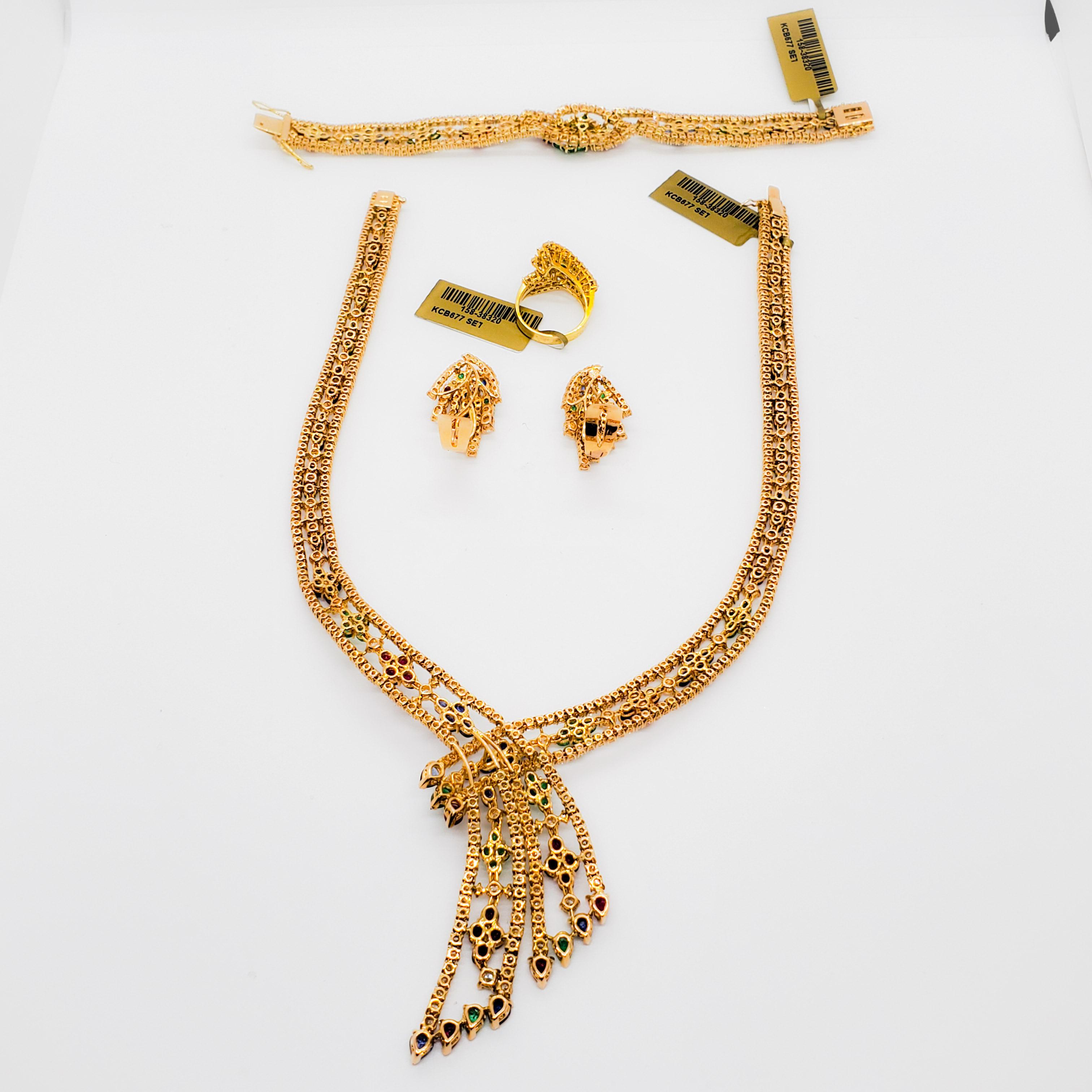 Estate Neiman Marcus Necklace, Earrings, Bracelet, and Ring Set in 18 Karat 6