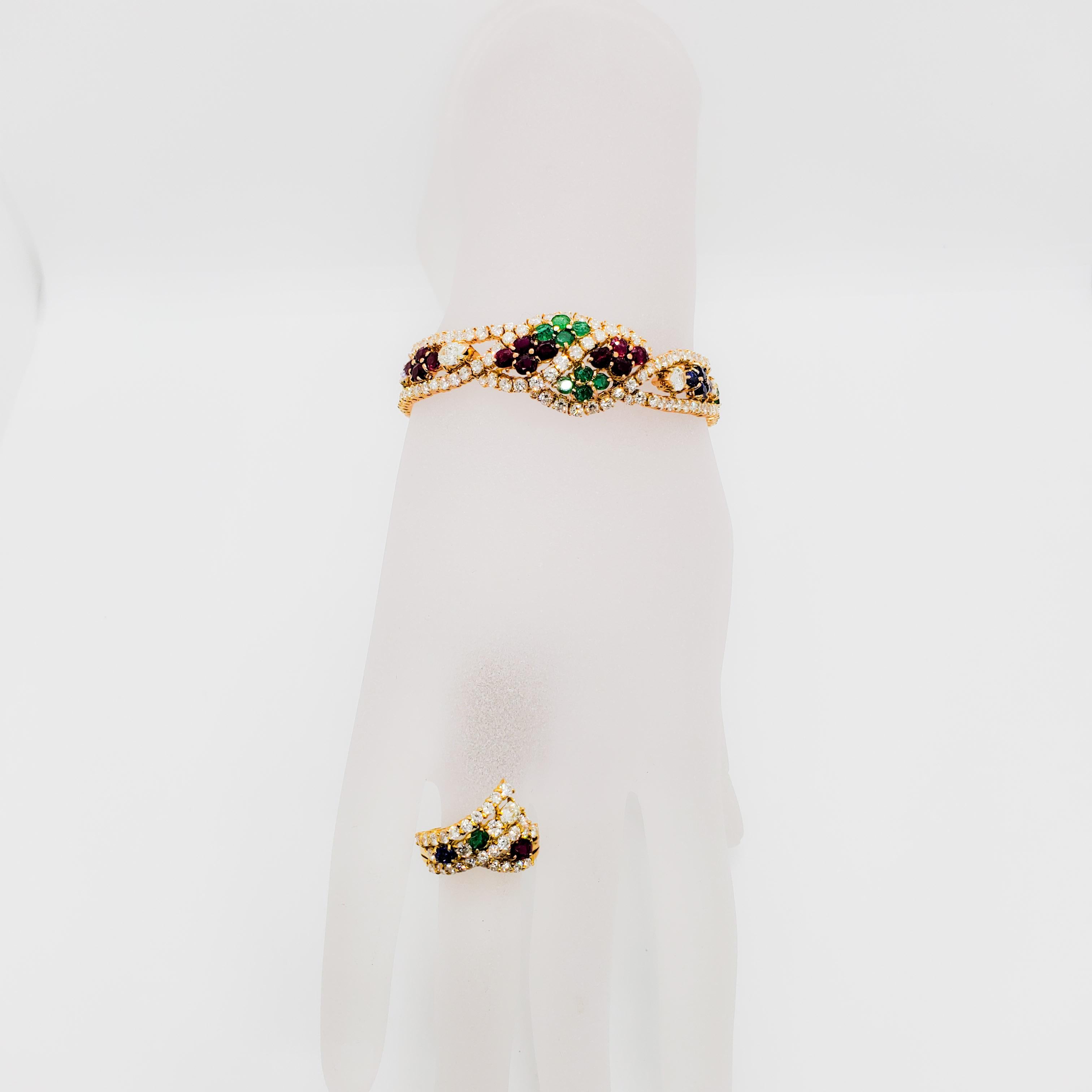 Estate Neiman Marcus Necklace, Earrings, Bracelet, and Ring Set in 18 Karat 1