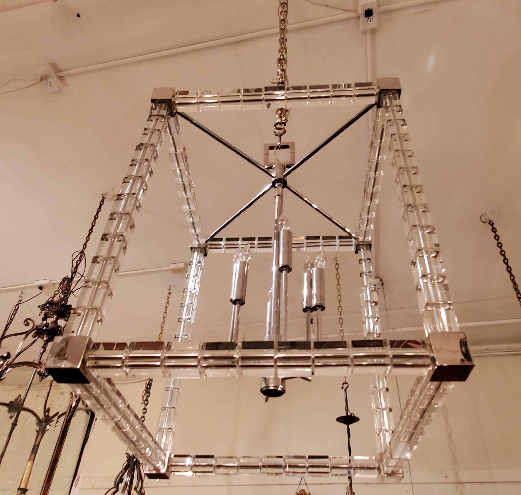 XX secolo Estate Lanterna neo-moderna retrò in lucite e cromo in vendita