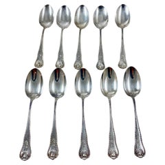 Cuillères à thé de Newport en argent sterling à motif de coquillages, lot de 10