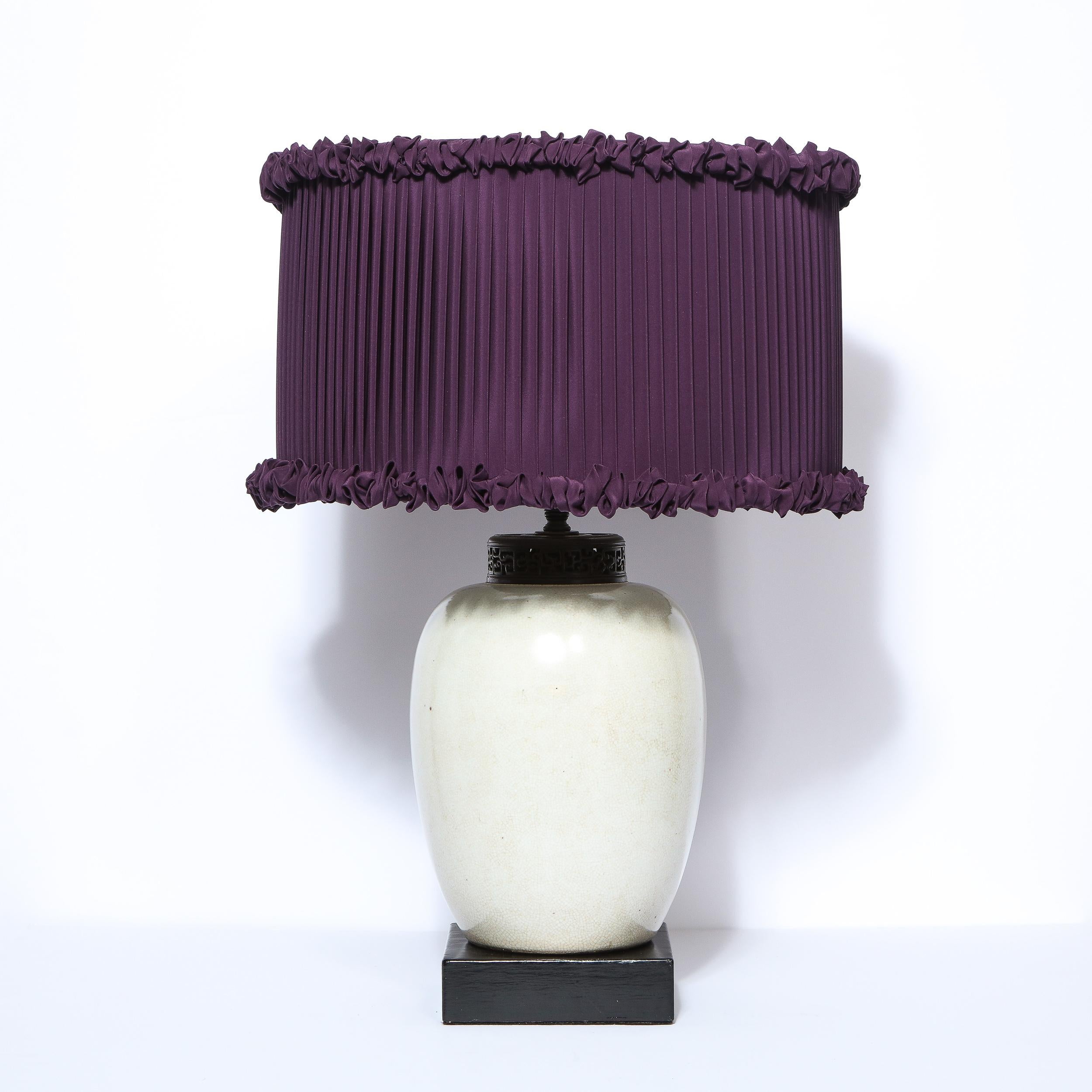 Estate of Claudette Colbert Signed Billy Haines Lamp with Illume Custom Shade In Excellent Condition In New York, NY