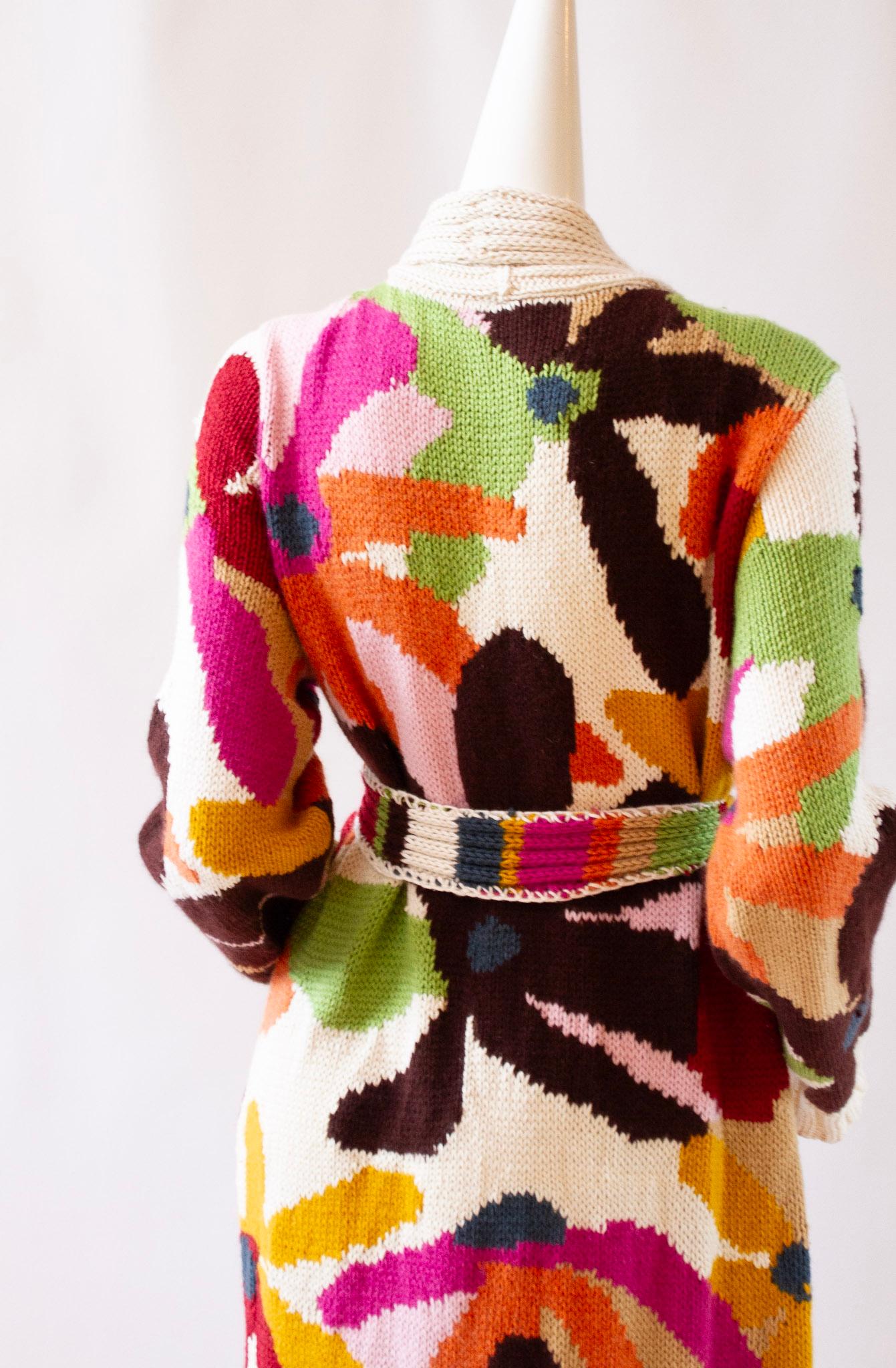 Estate of Natalie Cole, Multi-Colored Knit Cardigan, Floor Length  For Sale 2