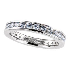 Estate One Carat Diamond Weight Platinum Eternity Ring Size 6