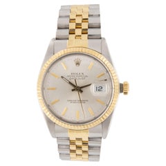 Montre DateJust d'un propriétaire Rolex en acier inoxydable et or jaune 18 carats