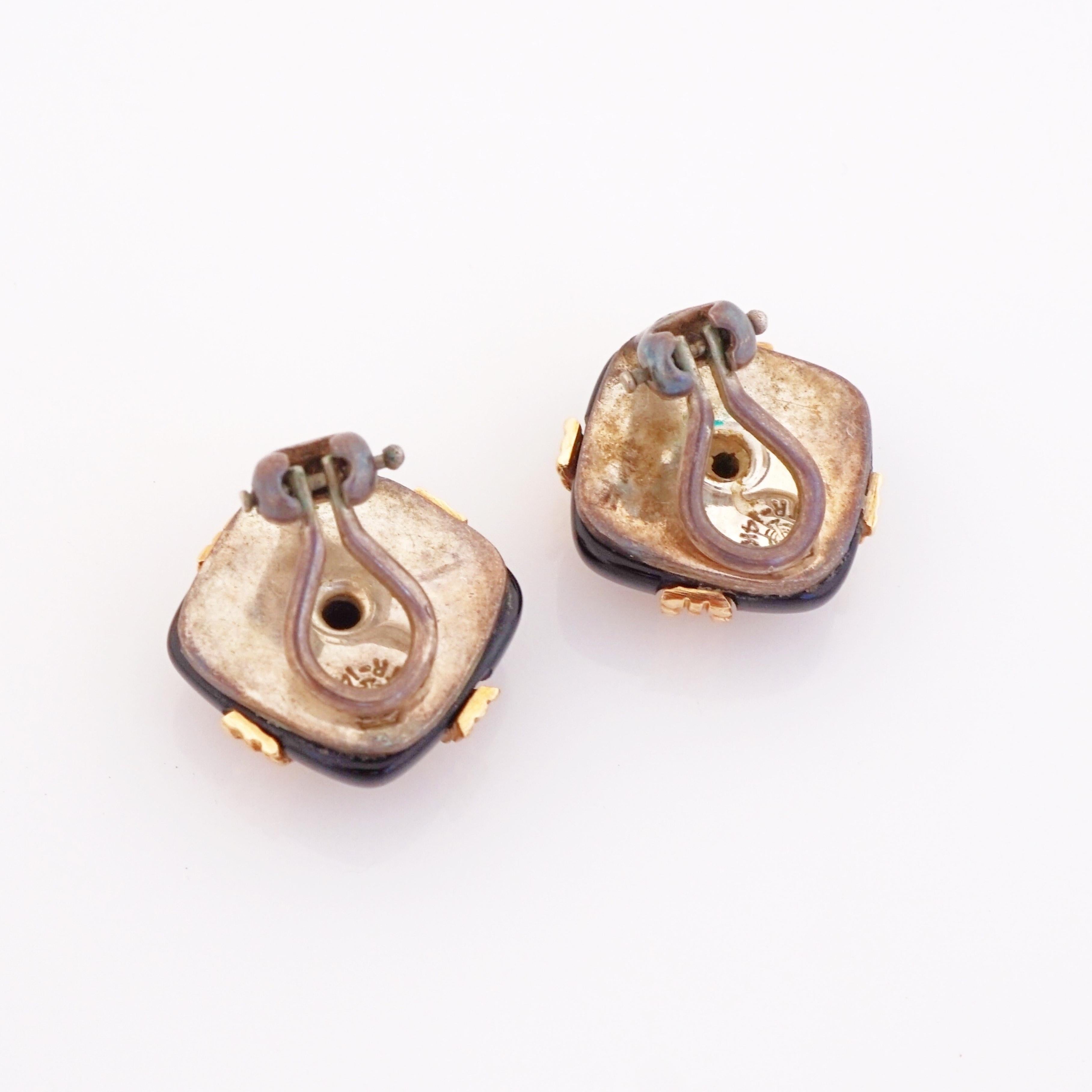 Modern Estate Onyx and 14k Gold Rope Earrings by Tiffany & Co.