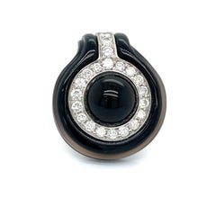 Estate Onyx and Diamond Earrings
