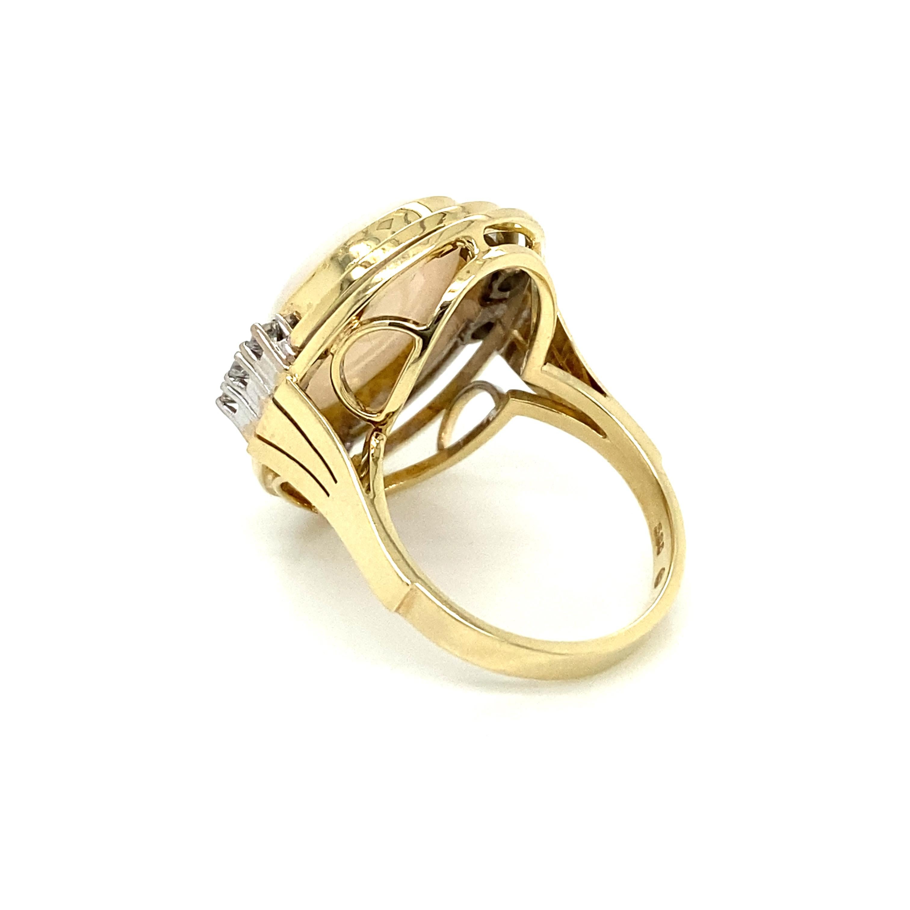 Estate Opal Diamond Gold Ring 3