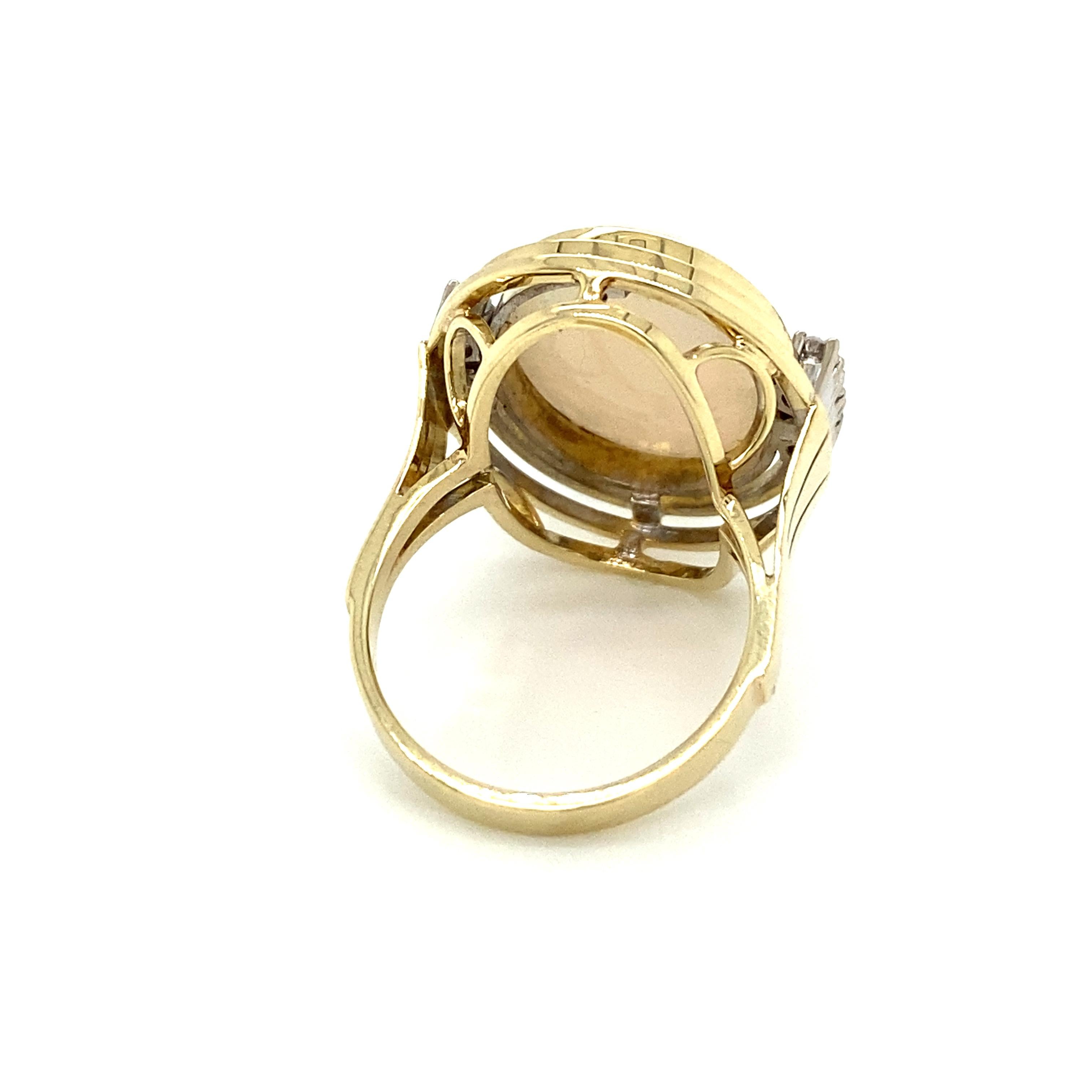 Estate Opal Diamond Gold Ring 1