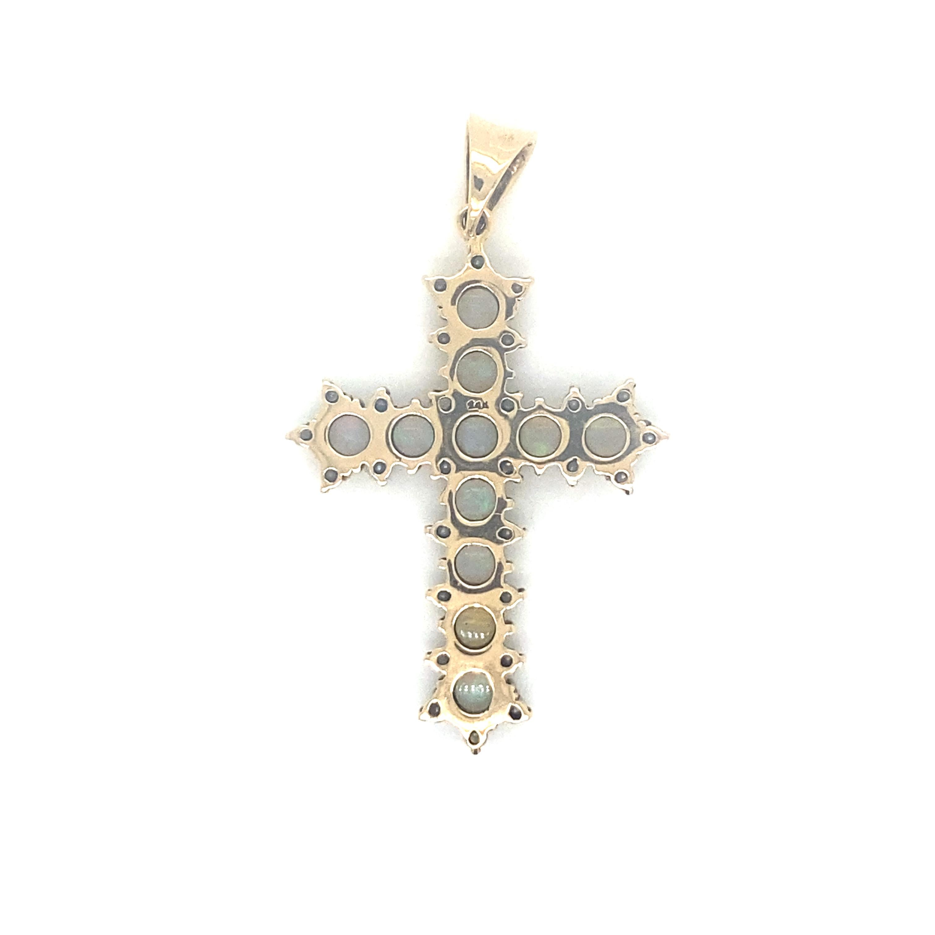 Rose Cut Estate Opal Pearls Gold Pendant