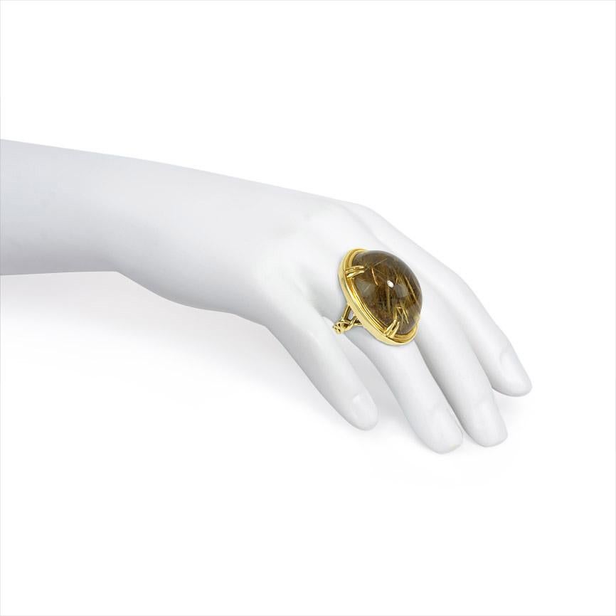 gold rutilated quartz ring
