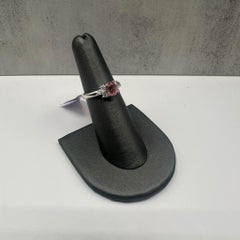 Estate Padparadscha Sapphire Ring in Platinum - 1.12ct Sapphire, 0.21ctw Diamond