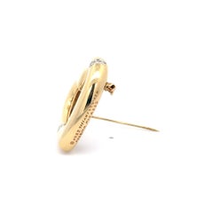 Estate Paloma Picasso for Tiffany & Co. Open Heart Diamond Pin 18K Yellow Gold