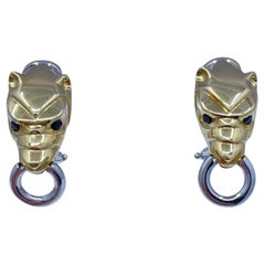 Pendientes Estate Panther Cat Oro Amarillo 18k