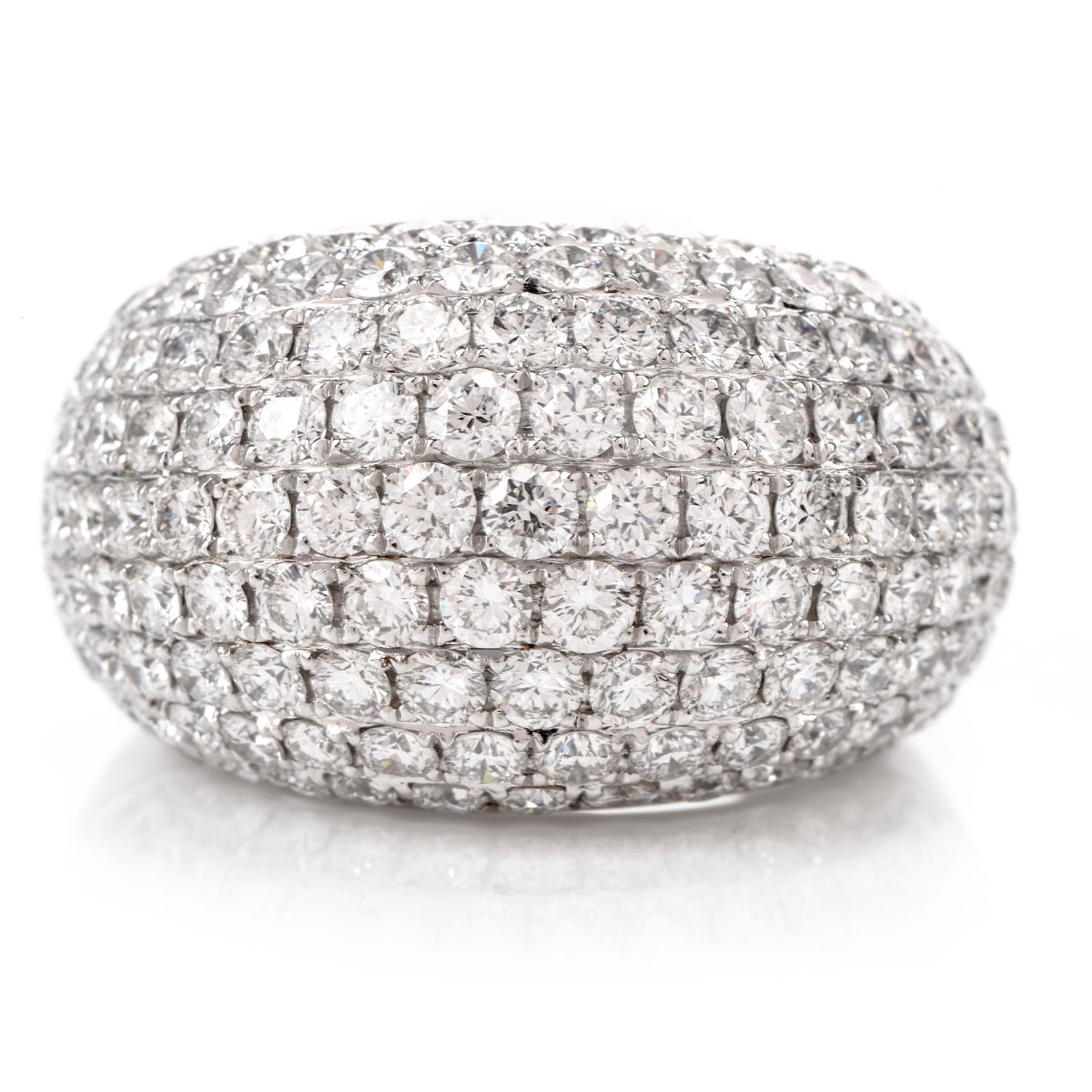 pave dome diamond ring