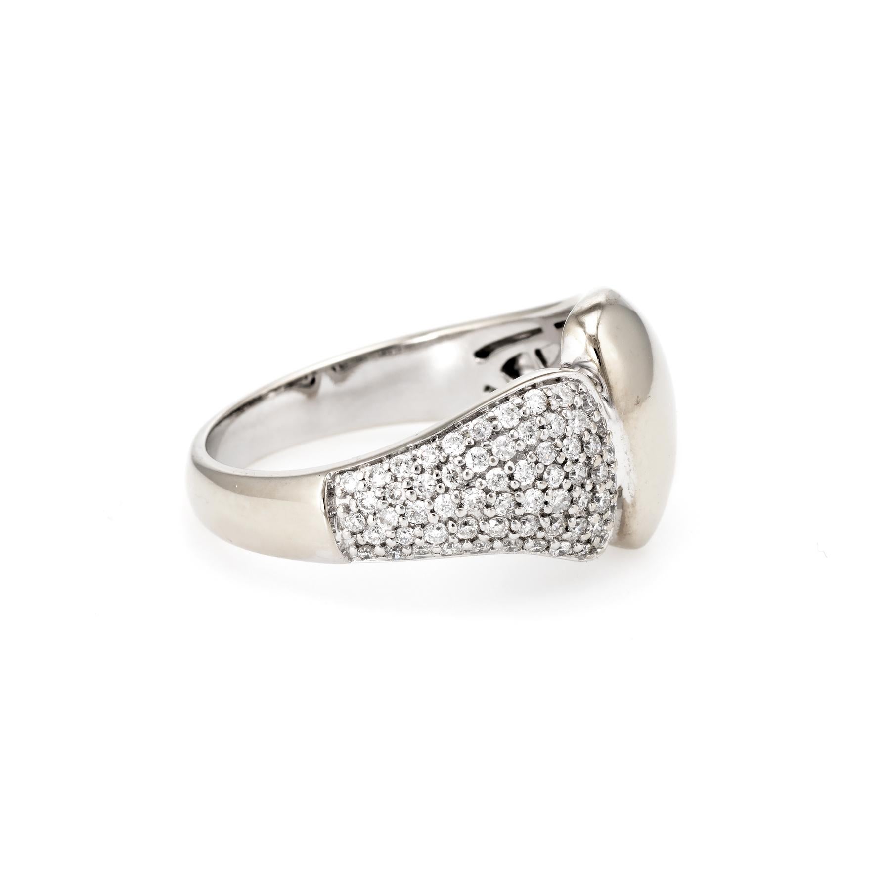 Modern Estate Pave Diamond Band 14 Karat White Gold Jewelry Alternative Wedding Ring