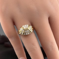 Estate Pavé Diamond Cluster Ring, 18k Yellow Gold 1.03ctw, Hideko