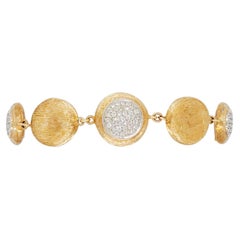 Estate Pave Diamond Disc Bracelet in 14k Satin and White Gold Finish