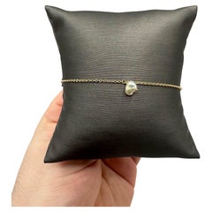 Estate Pearl Anklet in 14kt Yellow Gold - Adjustable 8-9", Lobster Clasp, 1.3g