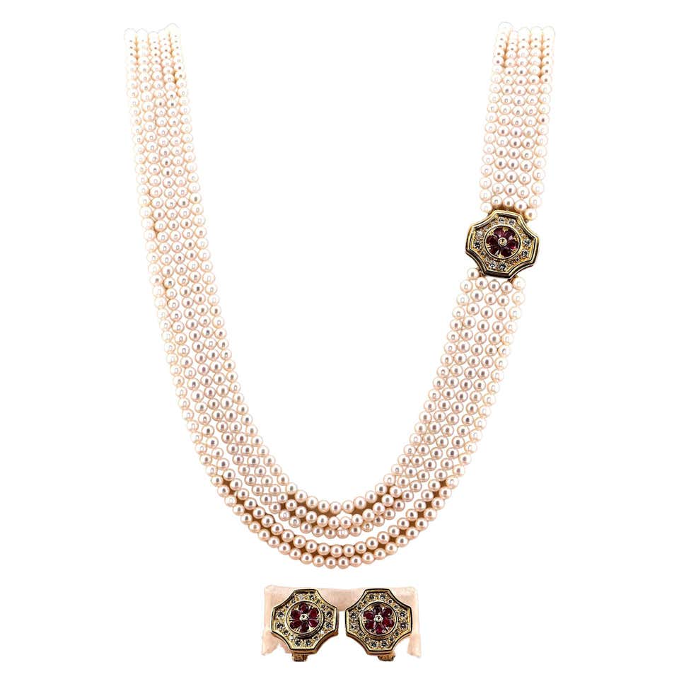 Antique Ruby Multi-Strand Necklaces - 116 For Sale at 1stDibs | ruby ...