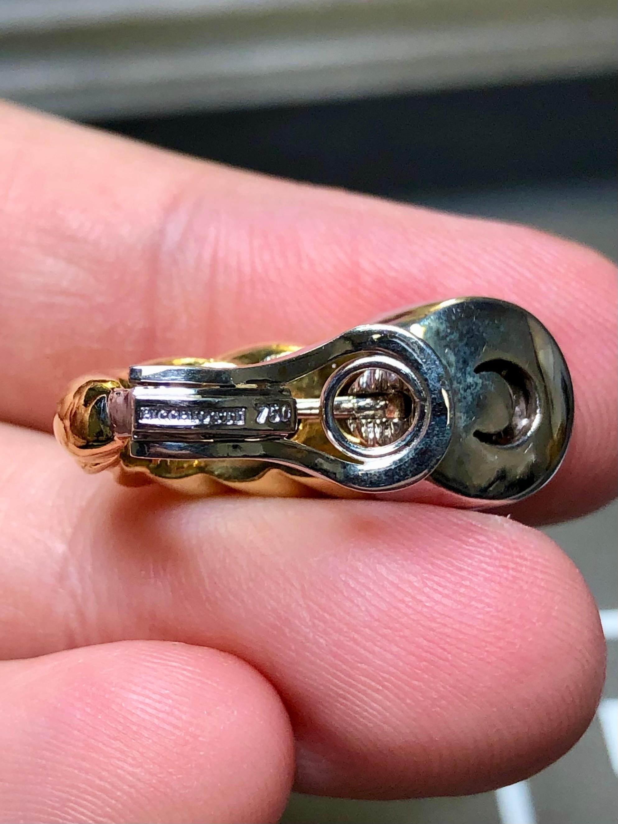 Femenino o masculino Pendientes de diseño Estate PICCHIOTTI Baguette Diamante Cuerda retorcida Camarón Huggie en venta