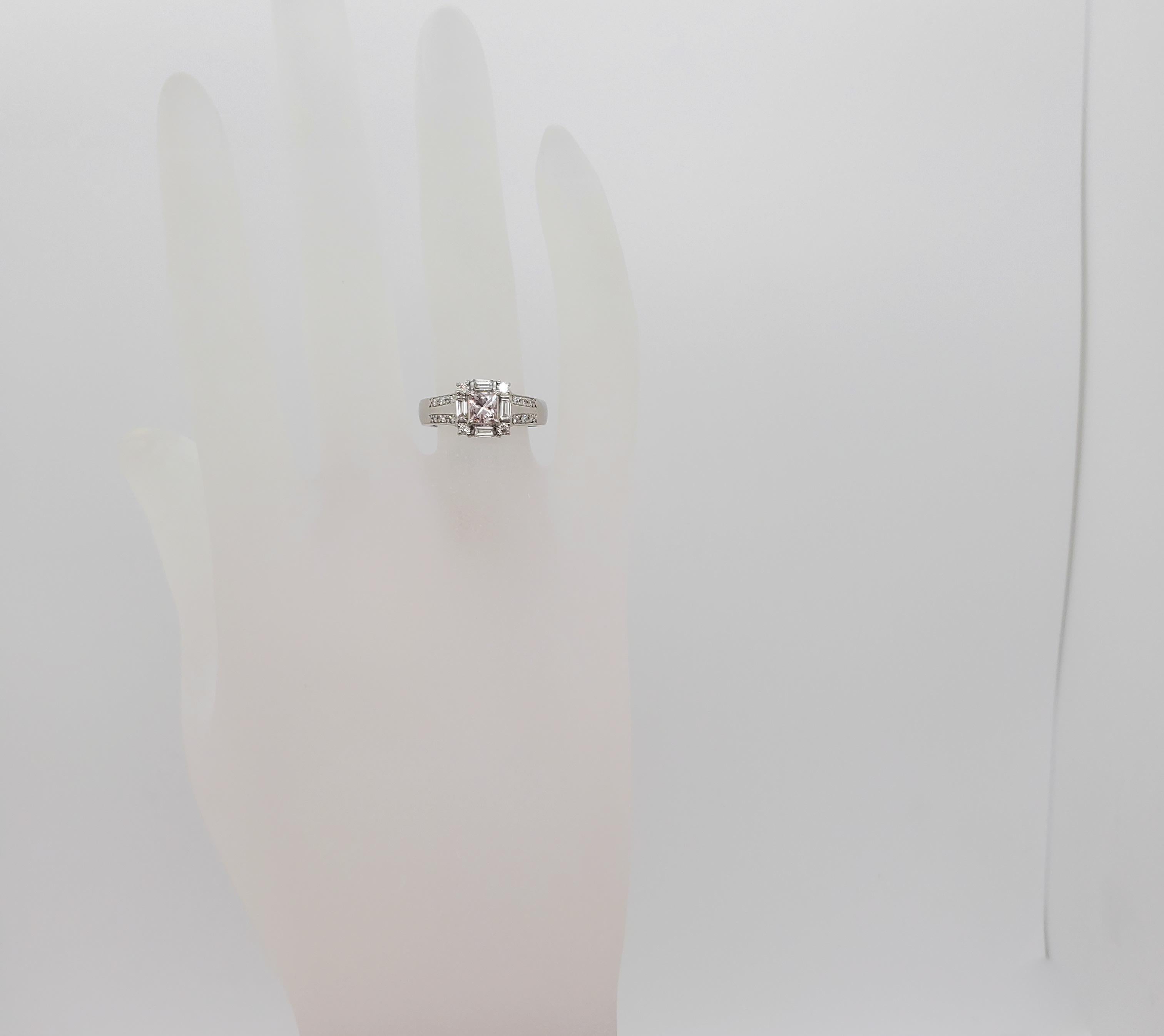 princess cut pink diamond engagement ring