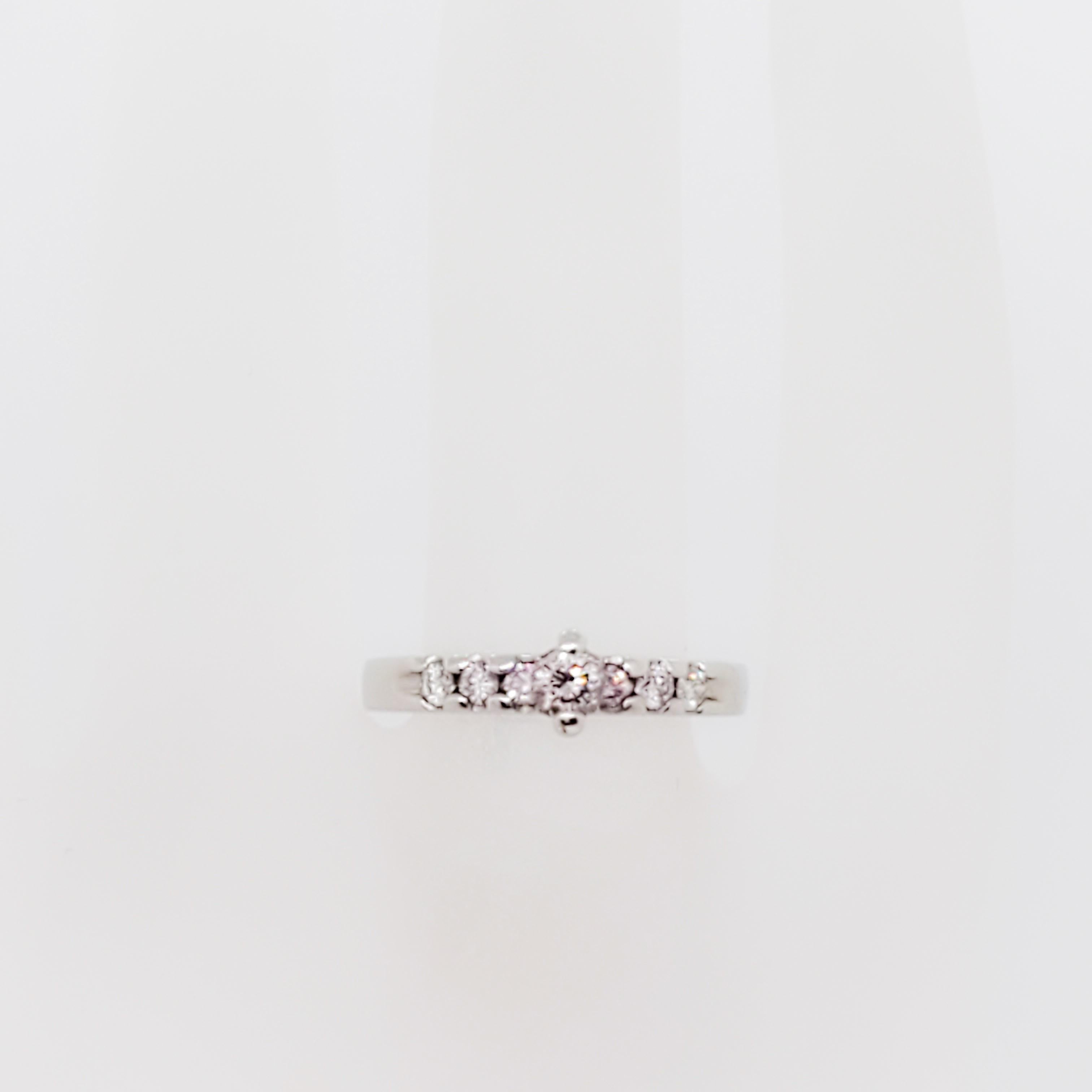 Women's or Men's Estate Pink Diamond Ring in Platinum