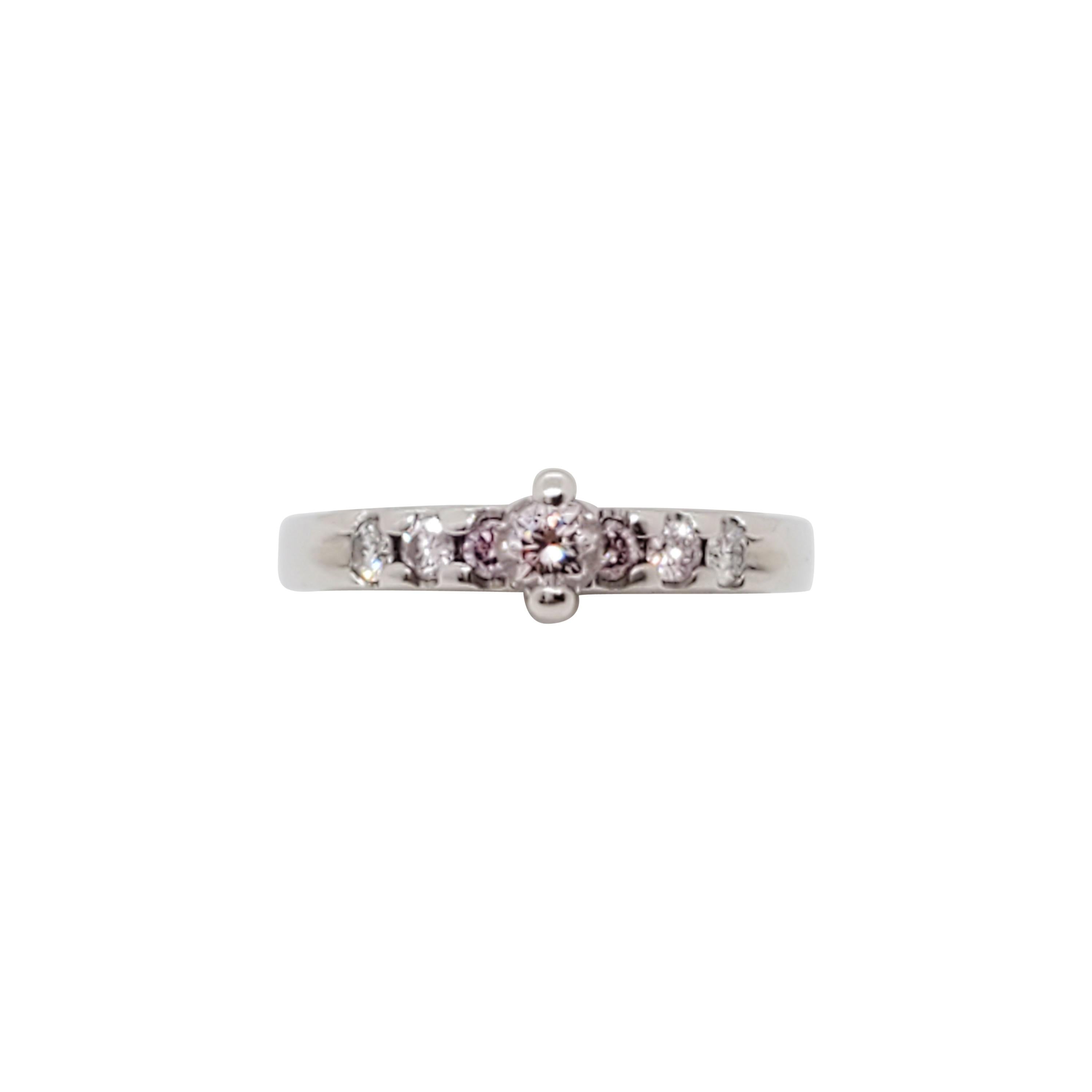 Estate Pink Diamond Ring in Platinum