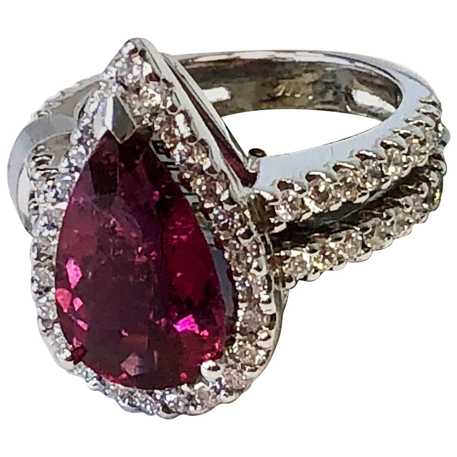 14k 0.45 Dia Pink Tourmaline Ring