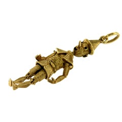 Estate Pinocchio Sapphire Gold Pendant