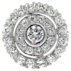 Estate Platinum 1.10 carat Diamond Cluster Ring