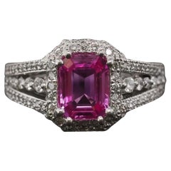 Estate Platinum 2.08ct Intense Pink Sapphire and Diamond Ring - VHK#550a Estate Platinum 2.08ct Intense Pink Sapphire and Diamond Ring - VHK#550a