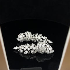 Estate Platinum & 23.59 Cts Diamond Drop Earrings-Detachable