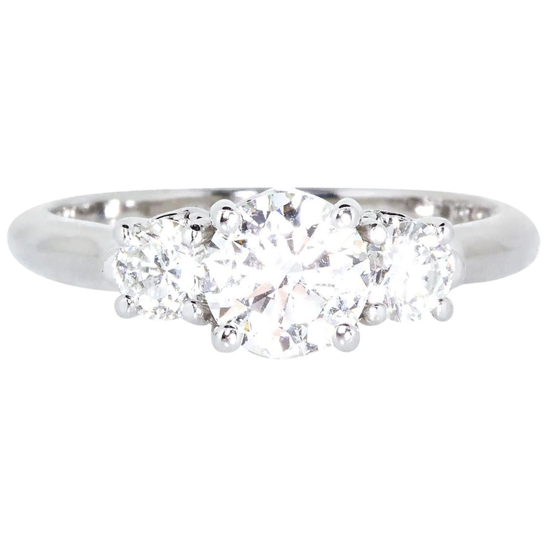 Estate Platinum 3-Stone Diamond Ring