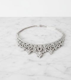 Estate Platin 82,00 CTW Diamant Riviera Halskette E/F Farbe VVS/VS