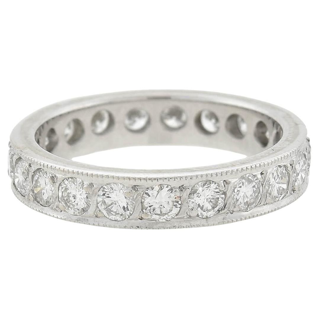 Estate Platinum and Diamond Eternity Band 2.00ctw For Sale