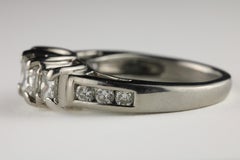 Estate Platinum and Diamond Three-Stone Ring