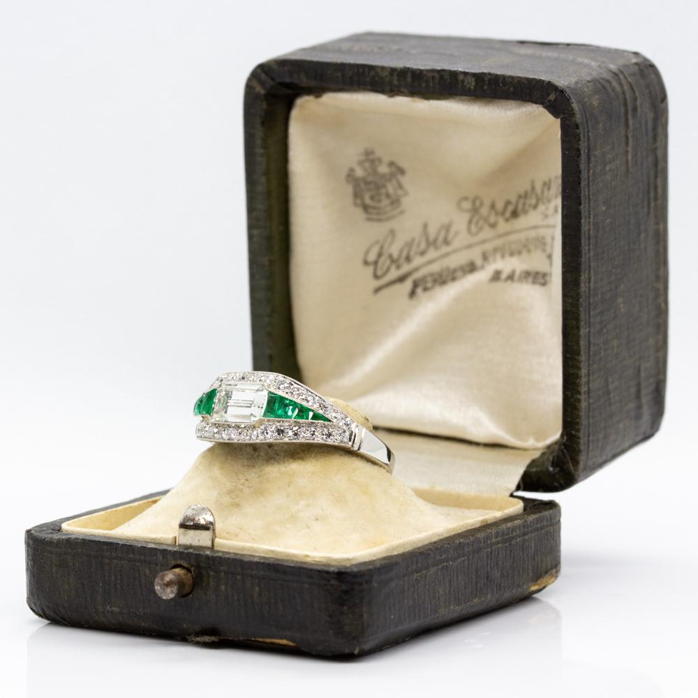 estate emerald cut diamond ring