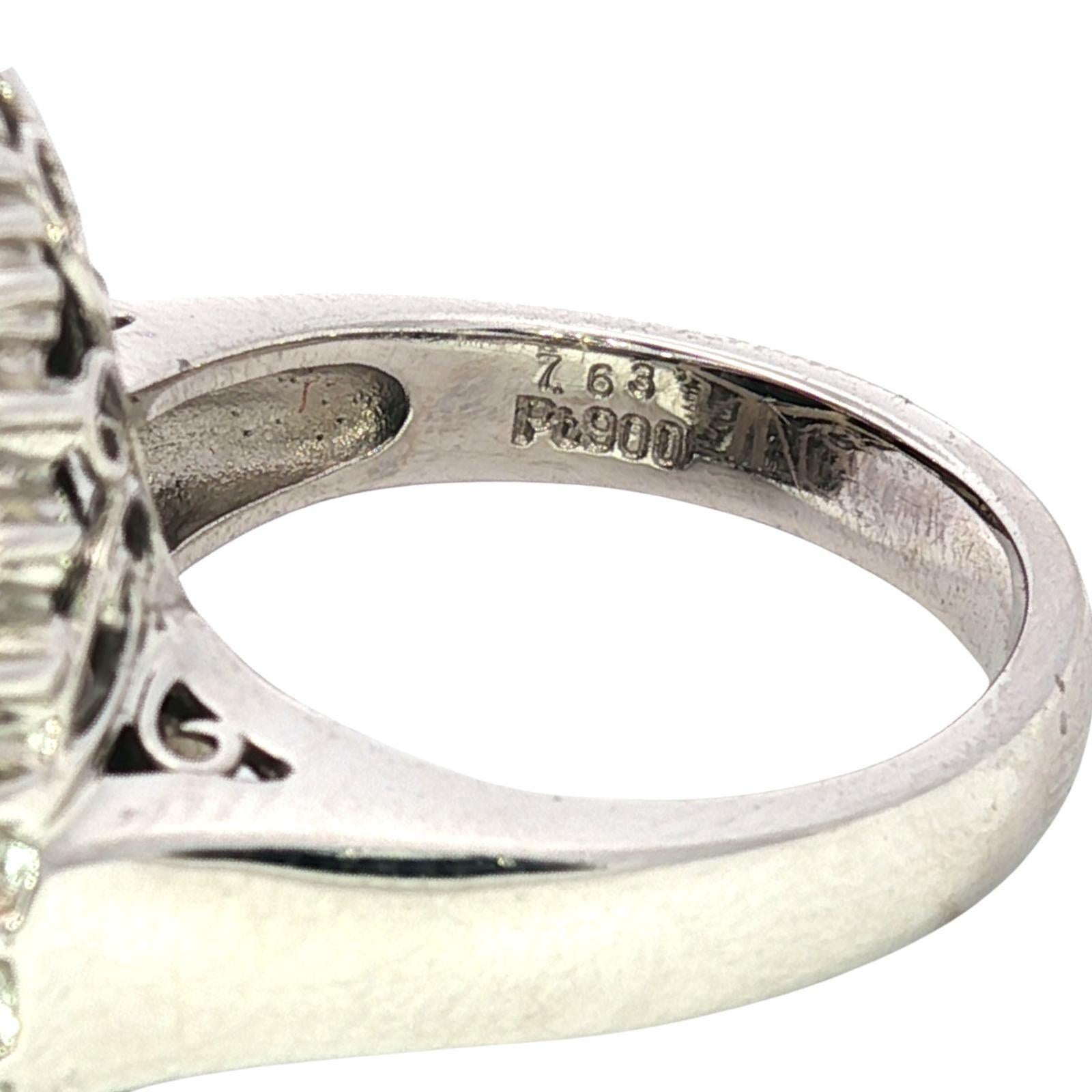 Estate Platin Schwarz Opal Diamant Ballerina Einstellung Ring ~9,13ctw im Angebot 3