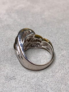 Estate Platinum Cascading Channel Set Baguette Diamond Cocktail Ring NUMBERED