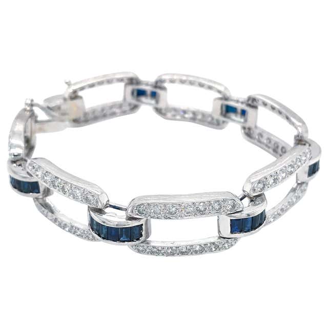 Platinum Star Sapphire and Diamond Bracelet For Sale at 1stDibs | star ...