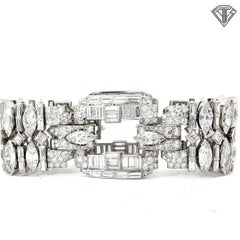 Estate Platin Diamant-Armband ca. 42,50CTW CIRCA 1950er