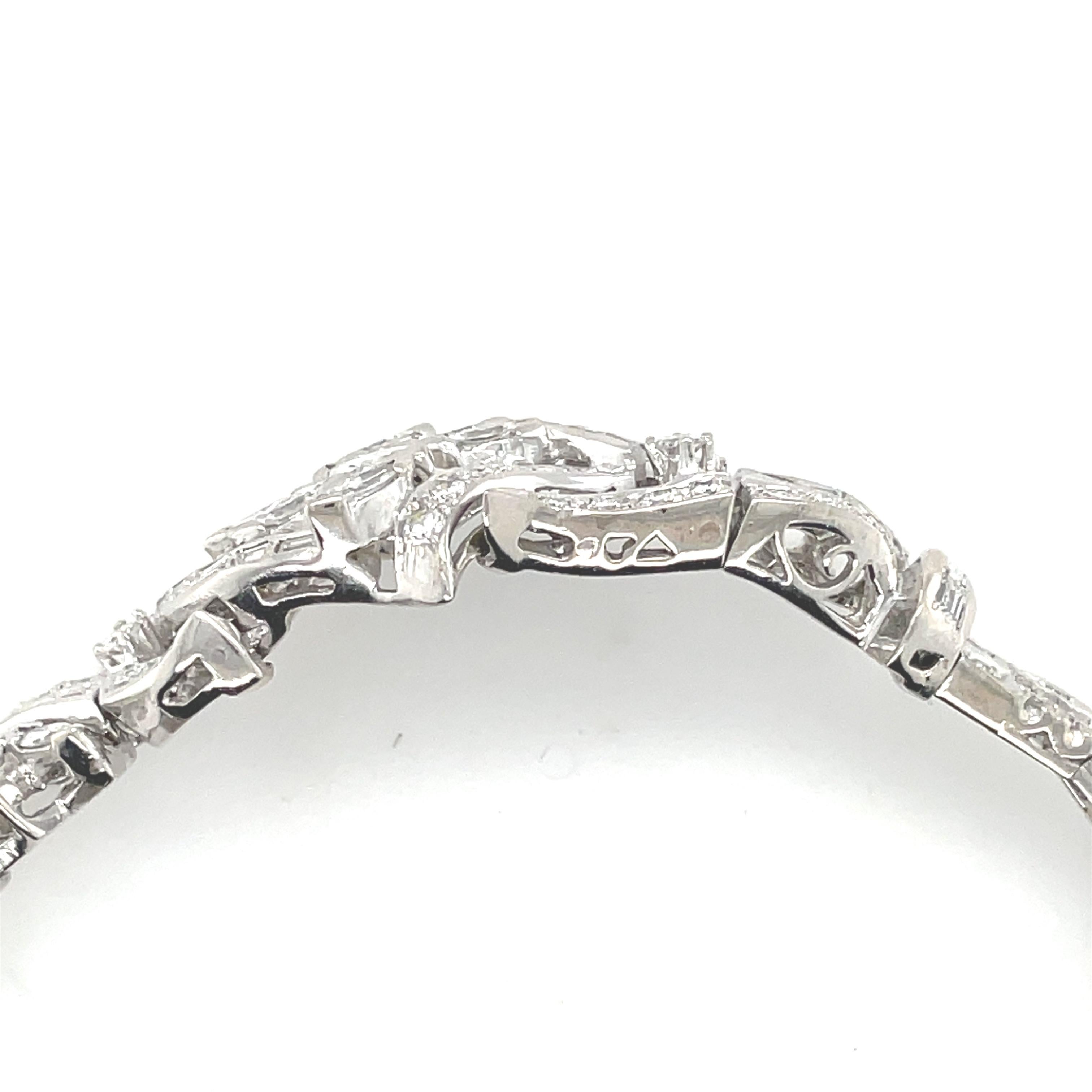 Pear Cut Estate Platinum Diamond Bracelet
