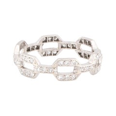 Estate Platinum Diamond Chain Link Ring