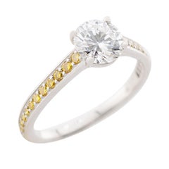 Anello di fidanzamento con diamante in platino Estate 1.03ct