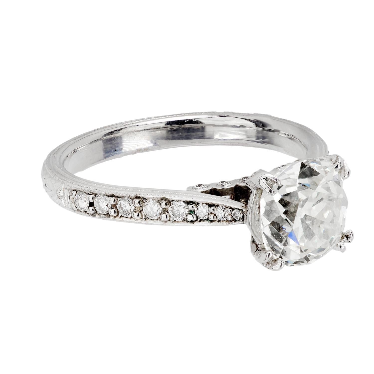 Modern Estate Platinum Diamond Engagement Ring 2.05ct For Sale