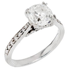 Anello di fidanzamento con diamante in platino Estate 2.05ct