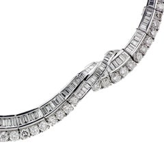 Estate Platinum Diamond Twisted Riviera Necklace
