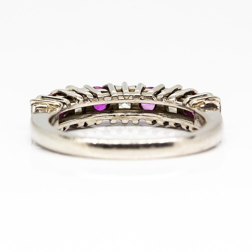 Art Deco Estate Platinum Diamonds and Ruby Ring