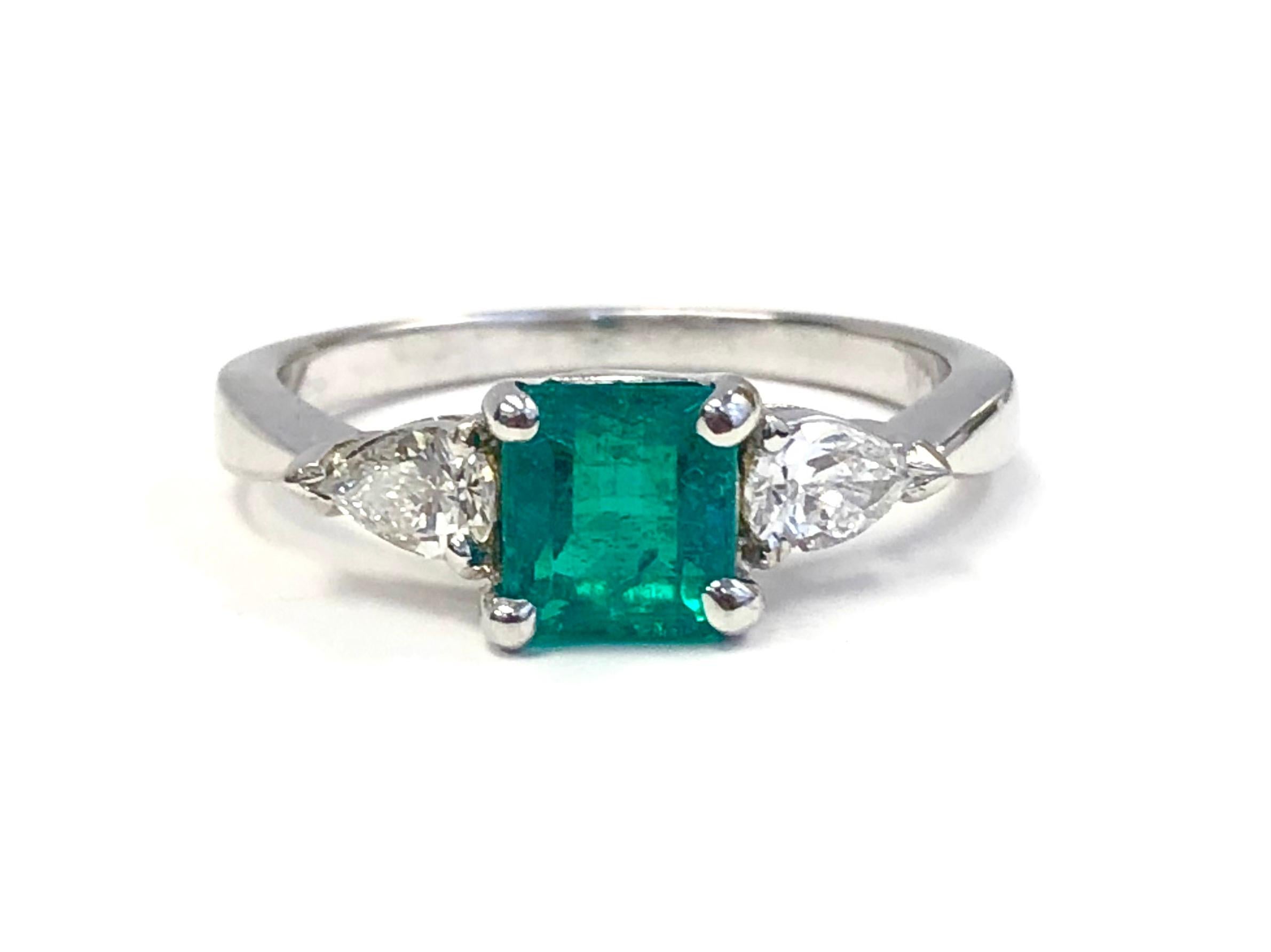 estate emerald engagement ring