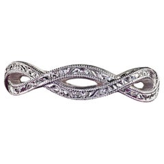 Estate Platinum Engraved Intertwined Wedding Band - Size 4 1/4